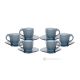 MOM Set of 6 espresso cups with saucers hand painted in superior quality glass.