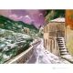 SNOW IN MORCONE Acrylic painting on canvas modern Made in Italy 