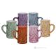 Set of 6 authentic modern hand painted tea cups in premium quality glass.