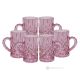 Set of 6 authentic modern hand painted tea cups in premium quality glass.