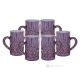 NOBILE Set of 6 authentic modern hand painted tea cups in superior quality glass.