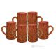 NOBILE Set of 6 authentic modern hand painted tea cups in superior quality glass.