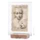 STUDY OF THE HEAD OF MADONNA WITH CHILD table ornament decor in orphalese and marble on crystal Made in Italy