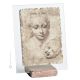 STUDY OF THE HEAD OF MADONNA WITH CHILD table ornament decor in orphalese and marble on crystal Made in Italy