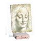 HEAND OF A YOUNG GIRL table ornament decor in orphalese and marble on crystal Made in Italy