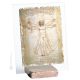 VITRUVIAN MAN table ornament decor in orphalese and marble on crystal Made in Italy