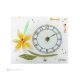 GERBERA - 24k gold leaf clear glass table clock, floral design, handmade