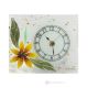 SUNFLOWER - 24k gold leaf clear glass table clock, floral design, handmade