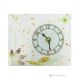 NINFEA - Table clock transparent glass 24k gold leaf, floral design, handmade