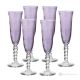 PERLE Set of 6 authentic hand-painted flute glasses in superior quality glass.