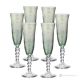 PERLE Set of 6 authentic hand-painted flute glasses in superior quality glass.