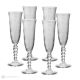 Set of 6 authentic hand-painted flute glasses in premium quality glass.