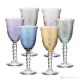 Set of 6 authentic hand-painted stemmed water glasses made of superior quality glass.