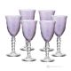 PERLE Set of 6 authentic hand-painted stemmed water glasses in superior quality glass.