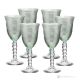PERLE Set of 6 authentic hand-painted stemmed water glasses in superior quality glass.