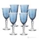 PERLE Set of 6 authentic hand-painted stemmed water glasses in superior quality glass.