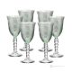 PERLE Set of 6 authentic hand-painted stemmed wine glasses in superior quality glass.