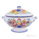 Authentic Castelli artistic ceramic tureen, hand-crafted and hand-painted.