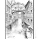 PONTE DEI SOSPIRI - VENICE Drawing with pencil on paper modern Made in Italy 