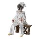 PULCINELLA Capodimonte porcelain, carnival mask, splendid and refined statuette.