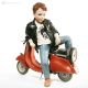 RINGO - Meticulous details, Capodimonte doll on a colorful Vespa.