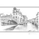 RIO DEL CARMINI - VENICE Drawing with pencil on paper modern Made in Italy 
