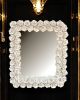SPECCHIERA CRYSTAL & ROSES Ceramic mirror wall decorative hanging baroque style artistic ceramic with 24k gold details Made in Italy