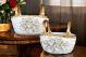 Centerpiece bowl ceramic - Home decò - Set of 2 golden baskets