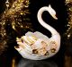 SWAN handmade ceramic table ornament Baroque style artistic with 24k gold details Made in Italy