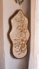 FLOWERS Wall decorative object to hang Baroque style artistic ceramic with 24k gold details Made in Italy