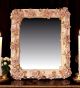 SPECCHIERA CRYSTAL & ROSES Ceramic mirror wall decorative hanging baroque style artistic ceramic with 24k gold details Made in Italy