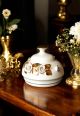 COOKIE POT handmade ceramic table ornament Baroque style artistic with 24k gold details Swarovski crystals