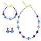 PARURE SATURNO jewellery set necklace bracelet earrings handmade pearls in Murano-Venice glass with silver 925 authentic Made in Italy
