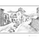SCANNO Drawing with pen on canvas modern Made in Italy 