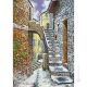 GLIMPSE OF MONTECCHIO Acrylic painting on canvas modern Made in Italy 