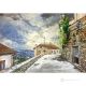GLIMPSE OF IRPINO Acrylic painting on canvas modern Made in Italy