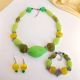 Elegant set with authentic Murano glass beads: necklace, bracelet and earrings.