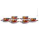 TAZZINE GALLETTO set 6 espresso coffee cups with saucers ceramic authentic handmade Sicily Made in Italy