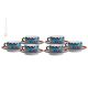 TAZZINE PESCI set 6 espresso coffee cups with saucers ceramic authentic handmade Sicily Made in Italy