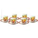 TAZZINE PESCE SPADA set 6 espresso coffee cups with saucers ceramic authentic handmade Sicily Made in Italy