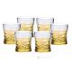 SOUND Set of 6 authentic modern hand painted water glasses in premium quality glass.