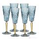 Set of 6 authentic hand-painted flute glasses in premium quality glass.