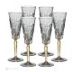 SQUARE Set of 6 authentic hand-painted flute glasses in premium quality glass.