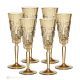 Set of 6 authentic hand-painted flute glasses in premium quality glass.