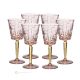 SQUARE Set of 6 authentic hand-painted stemmed wine glasses made of premium quality glass.