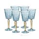 Set of 6 authentic hand-painted stemmed wine glasses made of premium quality glass.