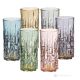 Set of 6 authentic modern hand painted drink glasses in premium quality glass.
