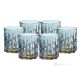 SQUARE Set of 6 authentic modern hand painted water glasses in premium quality glass.