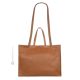 JULIE Shopper tote handcrafted women's shoulder bag in real leather cognac