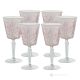 Set of 6 authentic hand-painted stemmed water glasses made of superior quality glass.